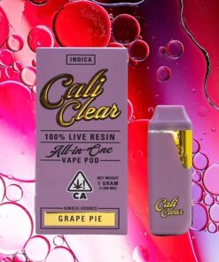 Cali Clear Grape Pie – 1g Live Resin – All In One Vape Pod – Indica